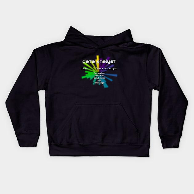 Data Analyst Dictionary Definition | Polar Chart Black Kids Hoodie by aRtVerse